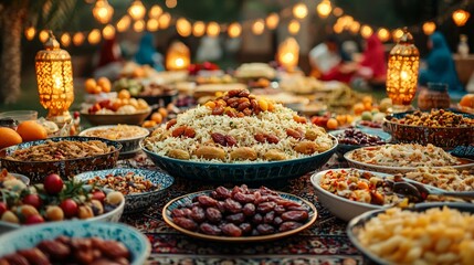 A Festive Spread of Middle Eastern Dishes