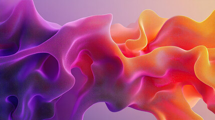 Obraz premium 3D render of an abstract background with a colorful gradient and waves of different shades of pink, purple, and orange