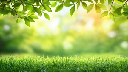 Obraz premium Lush Green Leaves with Soft Light Background