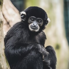 Obraz premium Wild Gibbon Primate Monkey Ape