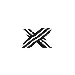 Fototapeta premium Abstract Letter X Logo Design with Black and White Stripes