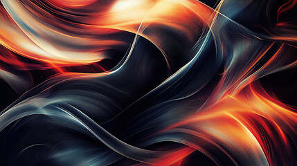Naklejka premium A digital art composition featuring an abstract background with swirling lines of light and dark colors, creating a sense of movement and energy