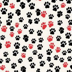 Fototapeta premium seamless pattern with paws
