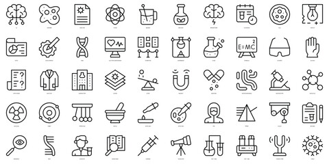 Set of thin line science research Icons. Vector illustration