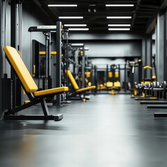 Fototapeta premium Athlete doing leg presses in a well-equipped gym setting