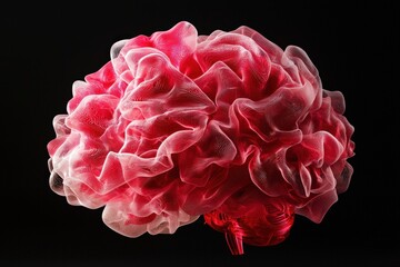 Naklejka premium Exploring the Intricate Beauty of Abstract Pink and White Textile Forms in Fine Art Design