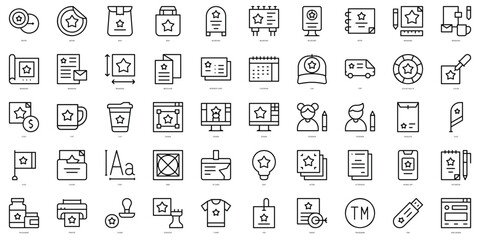 Set of thin line branding Icons. Vector illustration