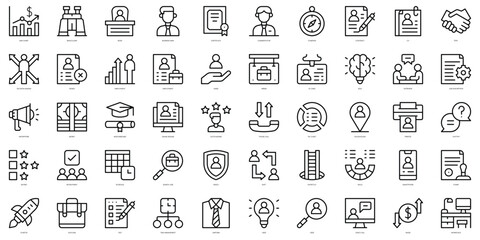 Set of thin line employment Icons. Vector illustration