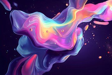 Gradient liquid abstract squared Holo Holographic background with halftone dots design Watercolor ombre gradient pattern design 3d geometric shapes background Abstract background generative AI