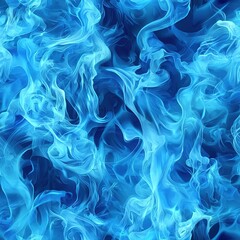 Blue Fire Flames Smoke Clouds Seamless Pattern Texture