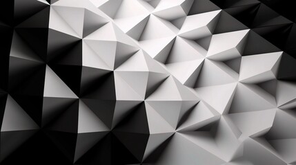 Abstract 3D Geometric Pattern in Black and White