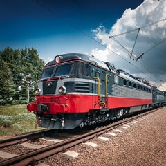 Obraz premium an electric locomotive from the 1960s, AI generated