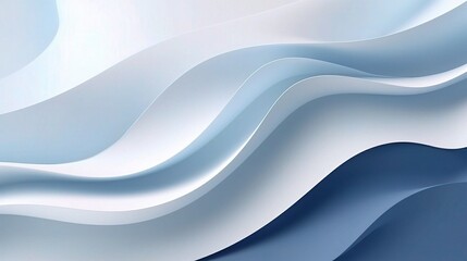 Obraz premium Soft Blue and White 3D Wave Background