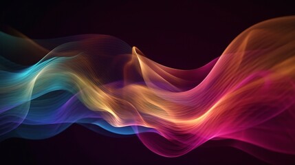 Obraz premium Colorful 3D Waves with Light Effects