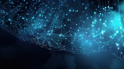 Abstract 3D Blue Network Connections Background