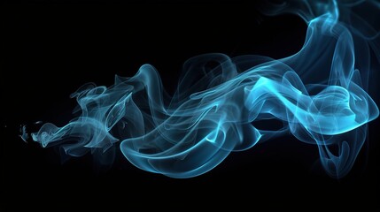 Fototapeta premium Ethereal Blue Smoke Flow in 3D Effect