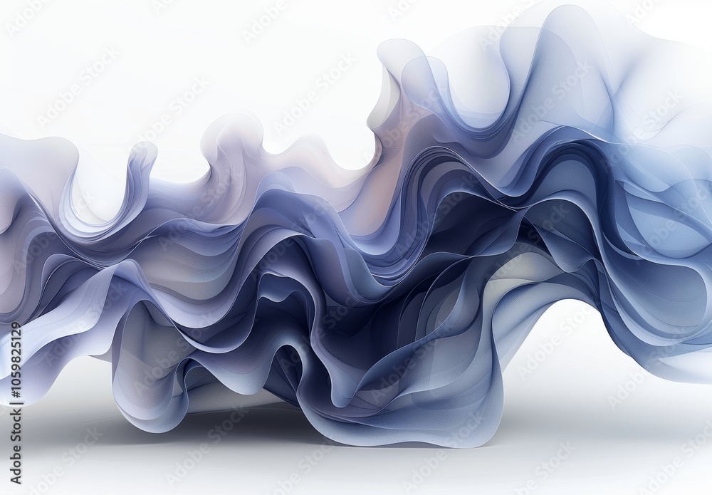 Aufkleber Abstract Grey Gradient Wave Line Background with Modern Simple Wavy Design