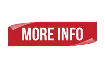 Red banner more info isolated on white background.