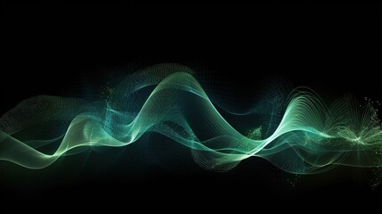 Fototapeta premium Abstract 3D Wave Pattern with Green Hues