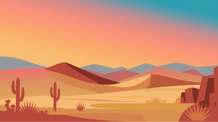 Fototapeta premium An abstract illustration of a desert landscape with warm, sandy tones.