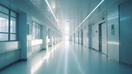 Obraz premium Modern 3D Hospital Corridor Design