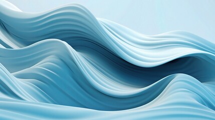Obraz premium Abstract 3D Waves in Soft Blue Tones