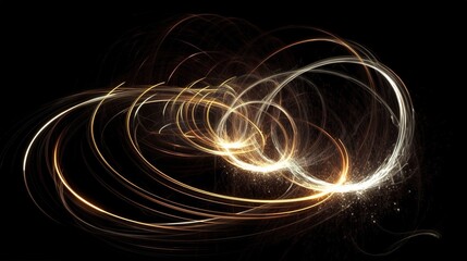 Naklejka premium Abstract 3D Light Trails on Dark Background