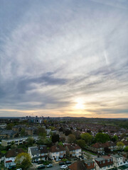 Obraz premium Aerial View of Brent Cross West Hendon London City of England United Kingdom, High Angle Drone's Camera Footage Was Captured on April 12th, 2024 from Medium High Altitude.