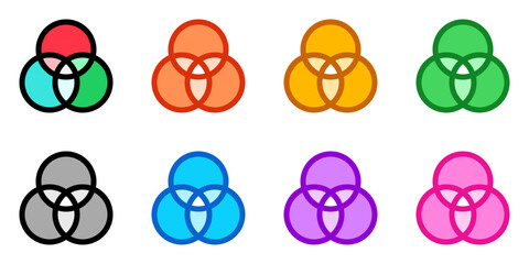 Obraz premium Editable filter, venn diagram vector icon. Part of a big icon set family. Perfect for web and app interfaces, presentations, infographics, etc