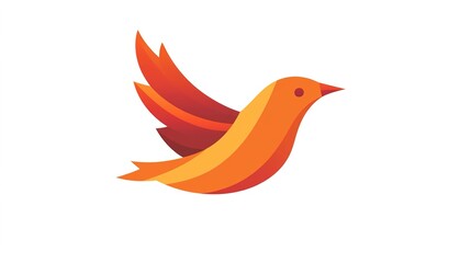 Fototapeta premium Minimalist bird logo design featuring sleek, flowing lines to create a modern, elegant representation of a bird in flight, perfect for branding in industries related to nature, freedom, and creativity