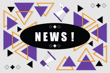 Vector banner. Megaphone with news speech bubble. Loudspeaker. Banner for business, marketing. Banner design vector illustration.