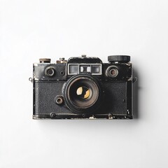 Vintage Camera on White Background