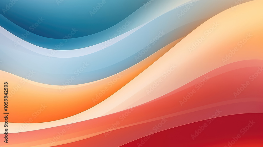 Fototapete simple minimalist retro color trendy background and abstract colorful wallpaper. artistic digital art geometric line stripe and wave, element and design material.  logy. high quality photo
