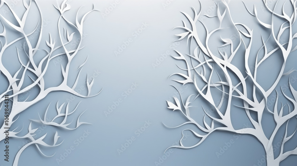 Wall mural minimalistic abstract gentle light blue background for product presentation with light and intricate