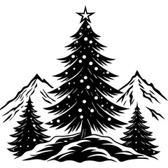 Obraz premium Christmas tree vector design with white background.