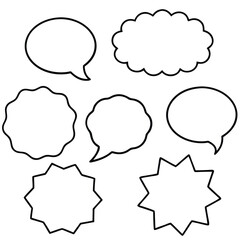 set of colorful speech bubbles, speech bubbles set, set of speech bubbles
