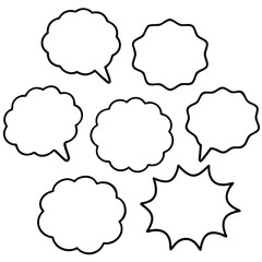 set of comic speech bubbles, speech bubbles set, set of speech bubbles