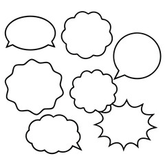 set of comic speech bubbles, speech bubbles set, set of speech bubbles