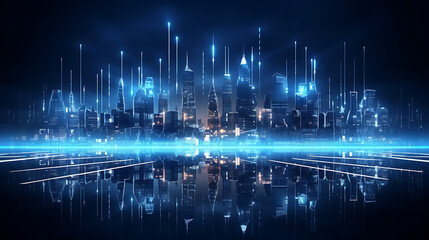 Fototapeta premium holographic city