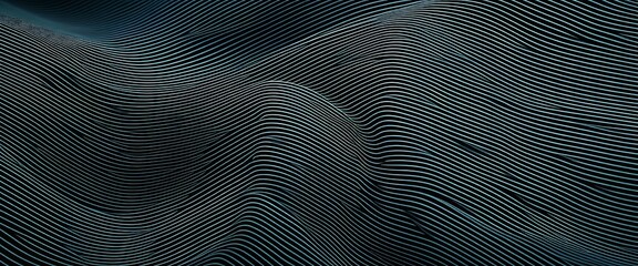 Abstract wave pattern with dynamic lines and flowing curves in monochrome design