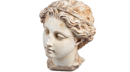 Ancient Venus Statue Head Gypsum Replica isolated PNG