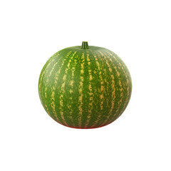 Whole Green Watermelon Isolated on on white background