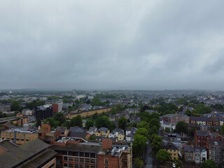 Cardiff City Centre and Buildings at Central Downtown and Near to Ocean Bay. The Capital City of Wales and Eleventh Largest City of United Kingdom. May 28th, 2024