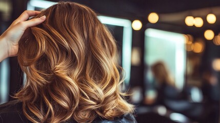 Fototapeta premium Chic Modern Salon Hair Styling in Raw Low Resolution