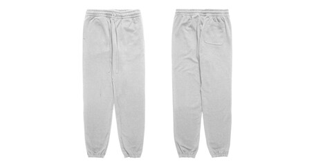 white sweatpants with drawstring and back pocket.