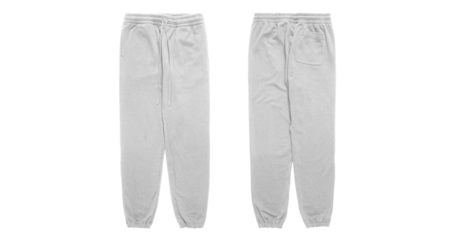white sweatpants with drawstring and back pocket.