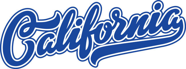 California lettering print design, script style, vector designs for clothes