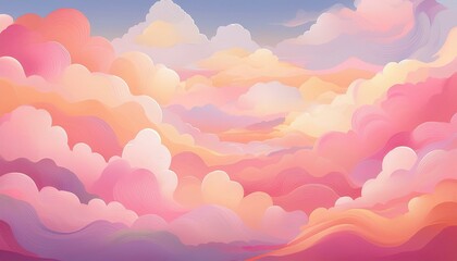 Fototapeta premium Dreamy pink and orange clouds create a beautiful abstract sky.