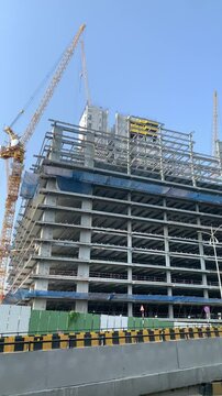 construction site with crane