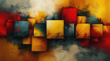 Produce vibrant abstract geometric artwork for a powerful and dramatic visual effect in your space